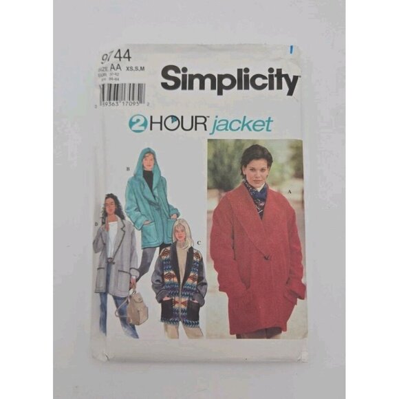 SIMPLICITY Pattern 9744 Size L XL Misses 2 Hour Jacket Coat Hoodie 3 Styles FF - Picture 1 of 8